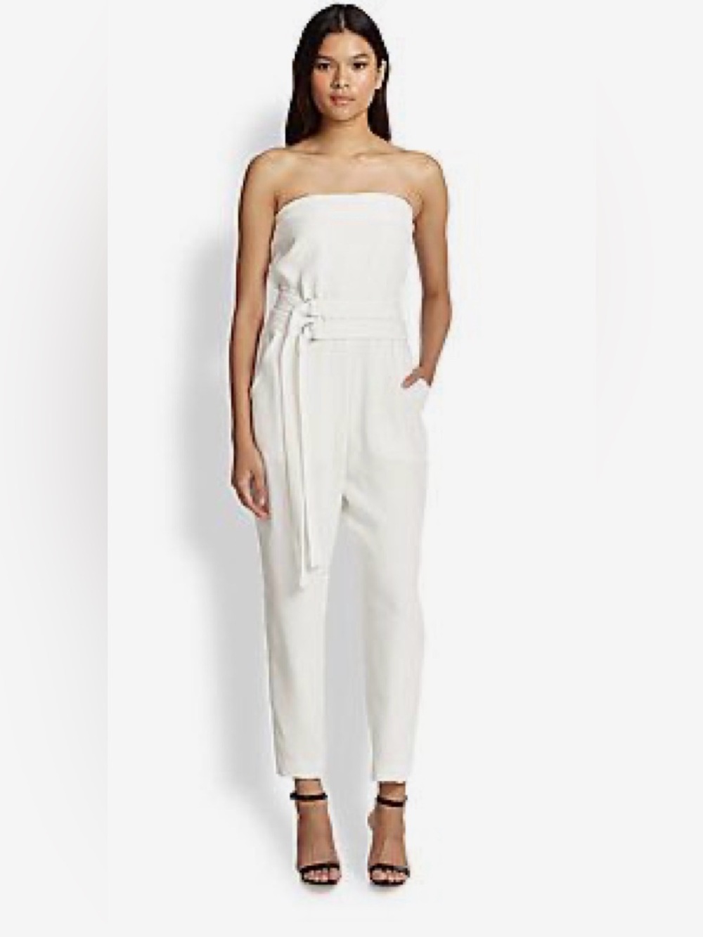 Elizabeth and James Women’s White Carlisle Strapless Jumpsuit, Size 0